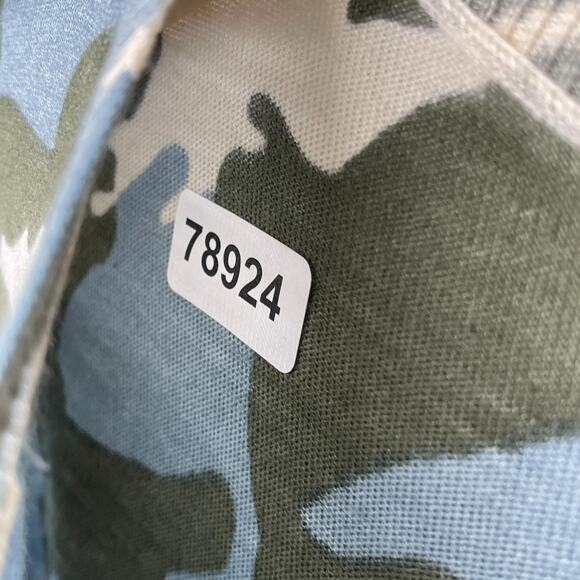 MAGASCHONI Sweater Womens M Silk Cashmere Tunic Camo 3/4 Sleeve Green Blue - Picture 12 of 12